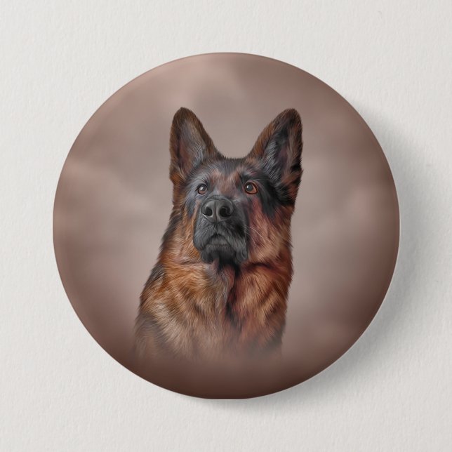German Shepherd dog 7.5 Cm Round Badge (Front)