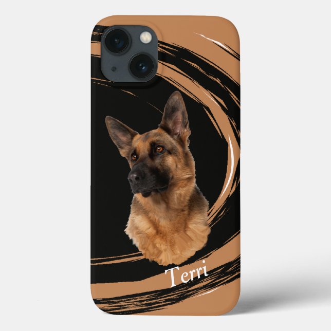 German Shepherd Dog Abstract Swirl Case-Mate iPhon Case-Mate iPhone Case (Back)