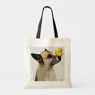 German Shepherd Dog and Duck Tote Bag