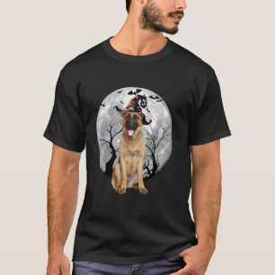 German Shepherd Dog And Moon Halloween Costume Dog T-Shirt