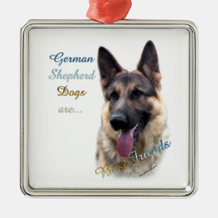 German Shepherd Dog Best Friend  Metal Tree Decoration