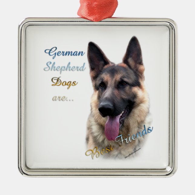 German Shepherd Dog Best Friend  Metal Tree Decoration (Front)