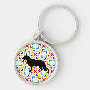 German Shepherd Dog black Key Ring
