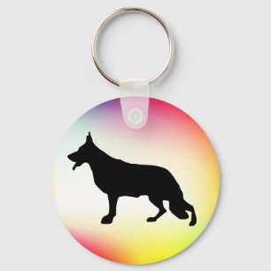 German Shepherd Dog black Key Ring