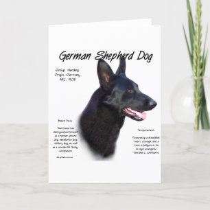 German Shepherd Dog (blk) History Design Card