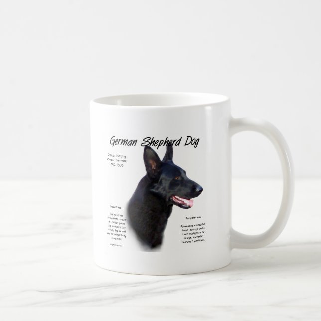 German Shepherd Dog (blk) History Design Coffee Mug (Right)