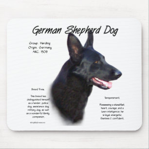 German Shepherd Dog (blk) History Design Mouse Mat