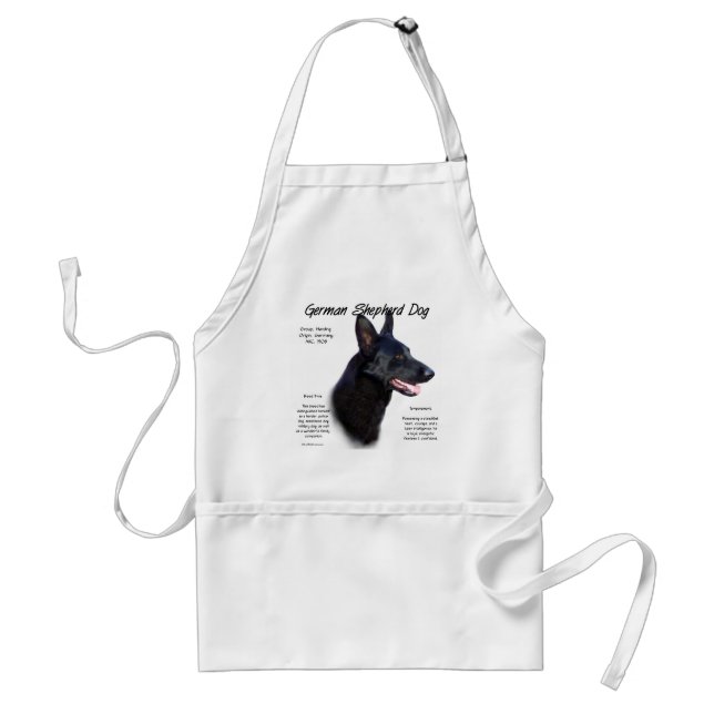 German Shepherd Dog (blk) History Design Standard Apron (Front)