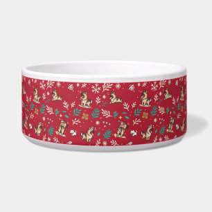 German Shepherd Dog Bowl Christmas Cute Kawaii