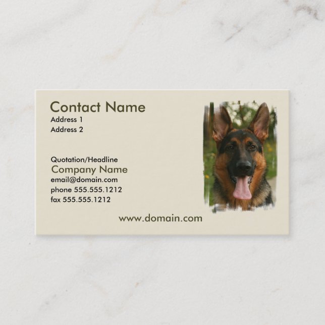 German Shepherd Dog Business Card (Front)