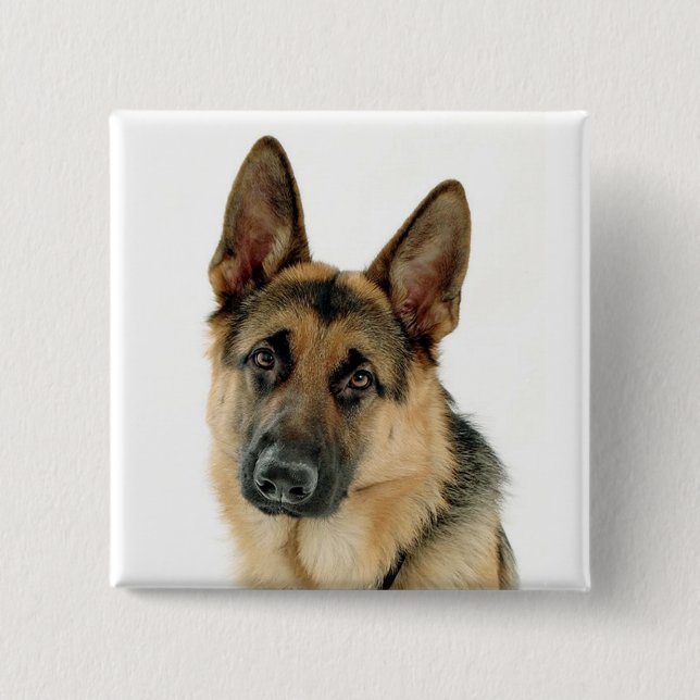 German Shepherd Dog Button Pin (Front)