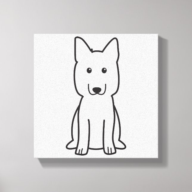 German Shepherd Dog Cartoon Canvas Print (Front)