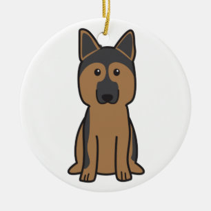 German Shepherd Dog Cartoon Ceramic Tree Decoration