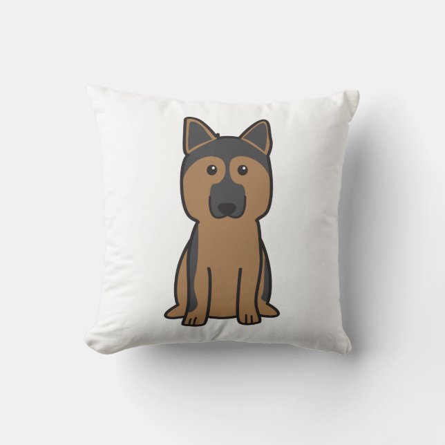 German Shepherd Dog Cartoon Cushion (Front)