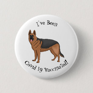 German shepherd dog cartoon illustration 6 cm round badge