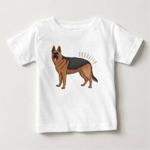 German shepherd dog cartoon illustration baby T-Shirt