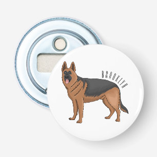 German shepherd dog cartoon illustration bottle opener