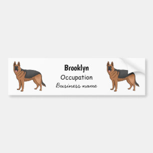 German shepherd dog cartoon illustration  bumper sticker