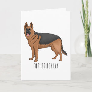 German shepherd dog cartoon illustration  card