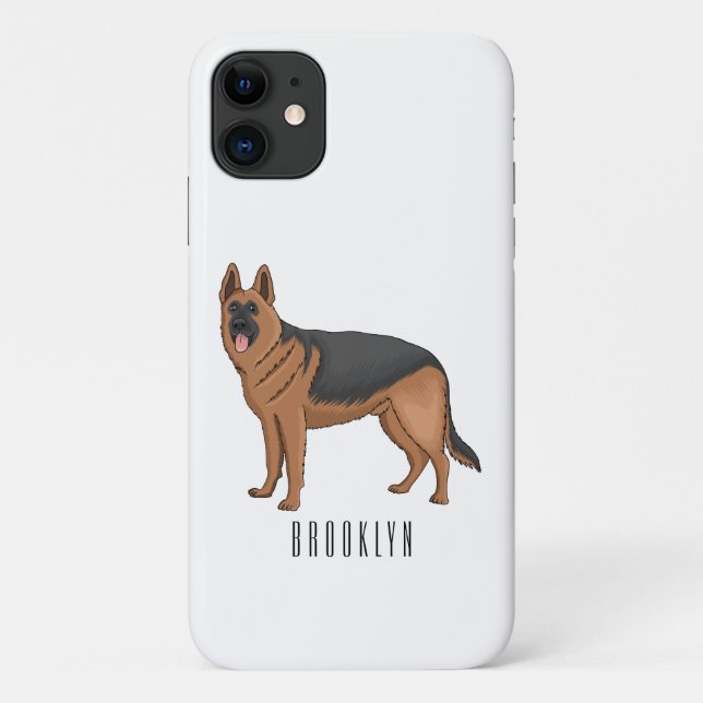German shepherd dog cartoon illustration  Case-Mate iPhone case (Back)