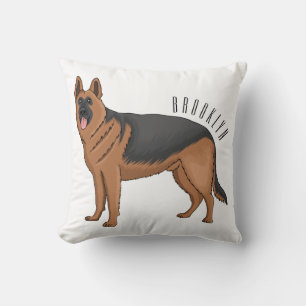 German shepherd dog cartoon illustration cushion