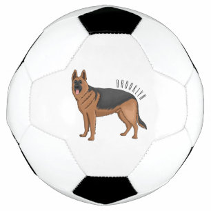 German shepherd dog cartoon illustration  football
