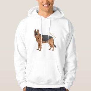 German shepherd dog cartoon illustration hoodie