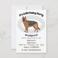 German shepherd dog cartoon illustration