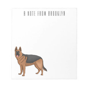 German shepherd dog cartoon illustration  notepad