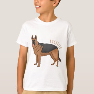 German shepherd dog cartoon illustration  T-Shirt
