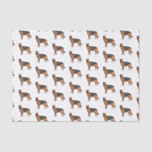 German shepherd dog cartoon illustration tissue paper