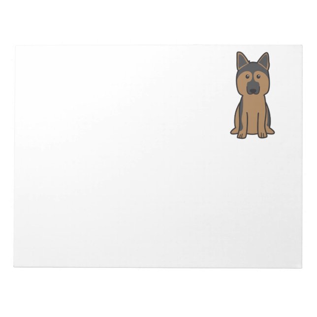 German Shepherd Dog Cartoon Notepad (Front)