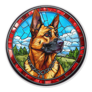 German Shepherd Dog Ceramic Cabinet Knob