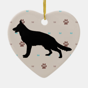 German Shepherd Dog Ceramic Tree Decoration