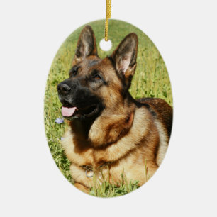 German Shepherd Dog Ceramic Tree Decoration