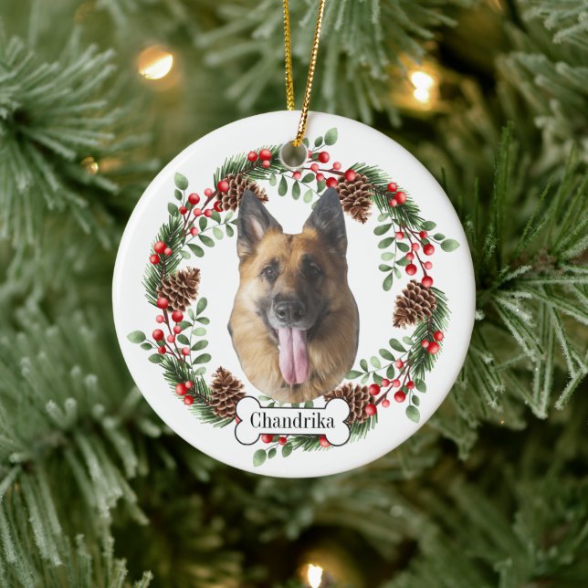 german shepherd dog ceramic tree decoration (Tree)