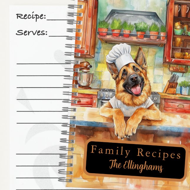 German Shepherd Dog Chef Spiral Recipe Book (Creator Uploaded)