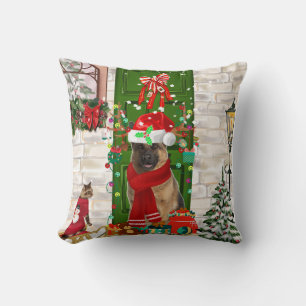 German Shepherd Dog Christmas Cushion