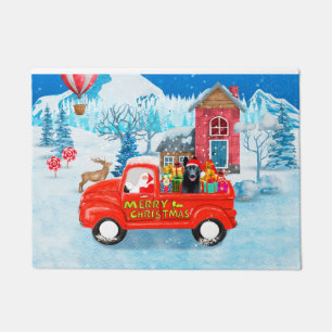 German Shepherd Dog Christmas Delivery Truck Snow  Doormat