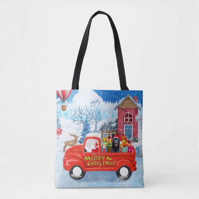 German Shepherd Dog Christmas Delivery Truck Snow Tote Bag (Front)