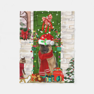 German Shepherd Dog Christmas Fleece Blanket
