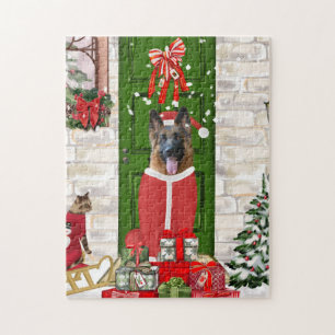 German Shepherd Dog Christmas Jigsaw Puzzle