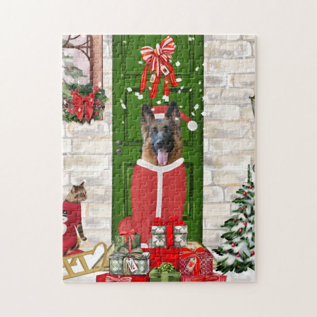German Shepherd Dog Christmas   Jigsaw Puzzle (Vertical)