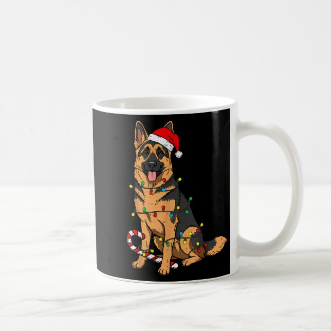 German Shepherd Dog Christmas Lights Xmas Pet Dog  Coffee Mug (Right)