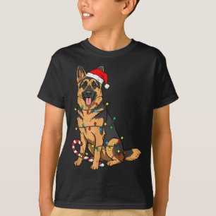 German Shepherd Dog Christmas Lights Xmas Pet Dog  T-Shirt