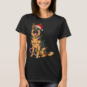 German Shepherd Dog Christmas Lights Xmas Pet Dog  T-Shirt