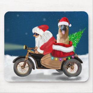 German Shepherd dog Christmas Santa Claus   Mouse Mat
