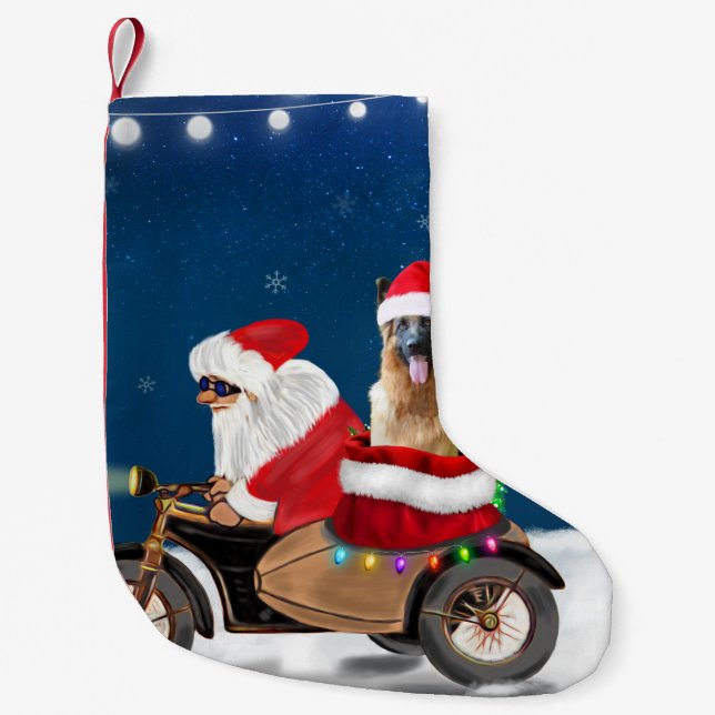 German Shepherd dog Christmas Santa Claus   Small Christmas Stocking (Front)