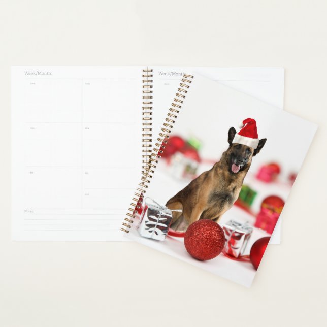 German Shepherd dog Christmas Santa Hat Gift Bag Planner (Display)