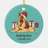 German Shepherd Dog Christmas Snowy Winter Holiday